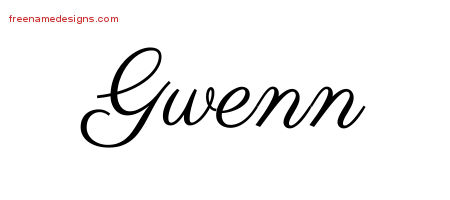 Classic Name Tattoo Designs Gwenn Graphic Download