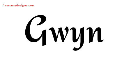 Calligraphic Stylish Name Tattoo Designs Gwyn Download Free