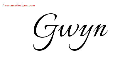 Calligraphic Name Tattoo Designs Gwyn Download Free