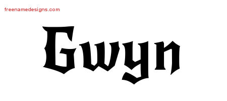 Gothic Name Tattoo Designs Gwyn Free Graphic