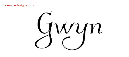 Elegant Name Tattoo Designs Gwyn Free Graphic
