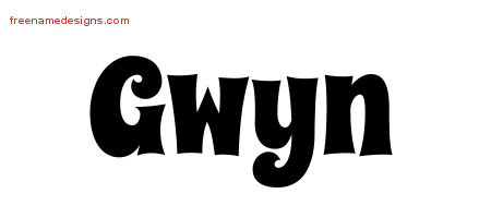 Groovy Name Tattoo Designs Gwyn Free Lettering