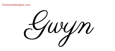 Classic Name Tattoo Designs Gwyn Graphic Download