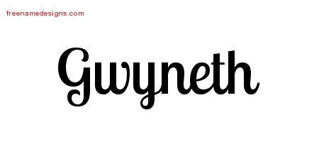 Handwritten Name Tattoo Designs Gwyneth Free Download