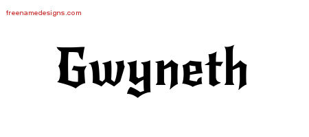 Gothic Name Tattoo Designs Gwyneth Free Graphic