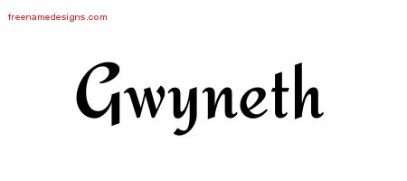 Calligraphic Stylish Name Tattoo Designs Gwyneth Download Free