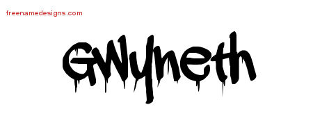 Graffiti Name Tattoo Designs Gwyneth Free Lettering