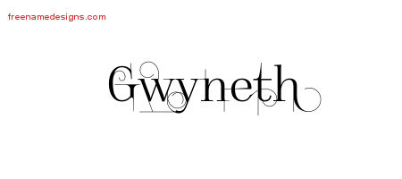 Decorated Name Tattoo Designs Gwyneth Free