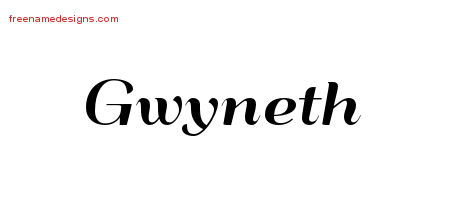Art Deco Name Tattoo Designs Gwyneth Printable