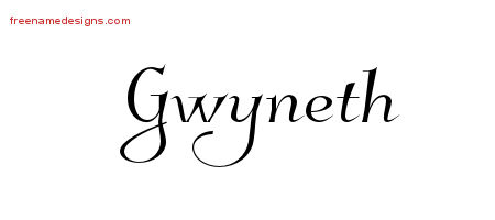 Elegant Name Tattoo Designs Gwyneth Free Graphic