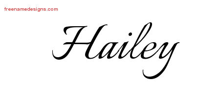 Calligraphic Name Tattoo Designs Hailey Download Free