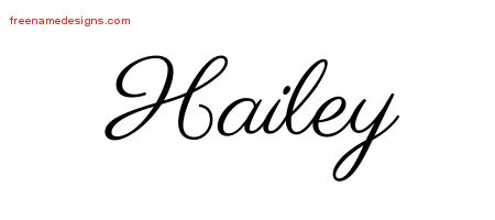 Classic Name Tattoo Designs Hailey Graphic Download