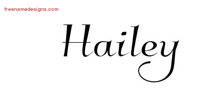 Elegant Name Tattoo Designs Hailey Free Graphic