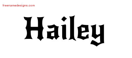 Gothic Name Tattoo Designs Hailey Free Graphic