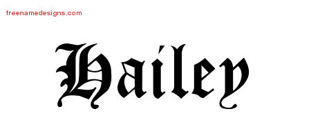 Blackletter Name Tattoo Designs Hailey Graphic Download