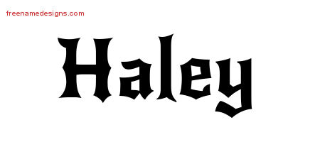 Gothic Name Tattoo Designs Haley Free Graphic