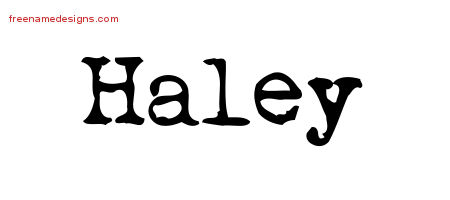 Vintage Writer Name Tattoo Designs Haley Free Lettering