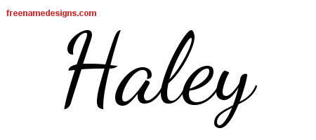 Lively Script Name Tattoo Designs Haley Free Printout