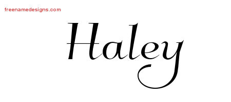 Elegant Name Tattoo Designs Haley Free Graphic