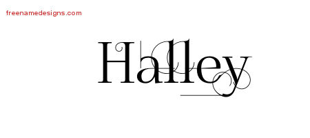 Decorated Name Tattoo Designs Halley Free