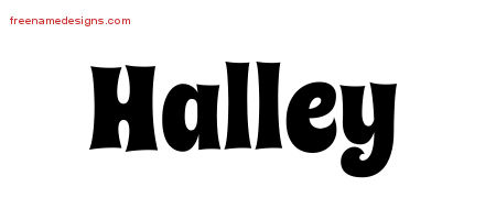 Groovy Name Tattoo Designs Halley Free Lettering