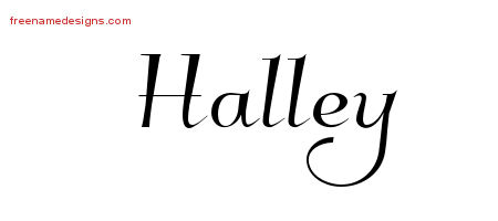 Elegant Name Tattoo Designs Halley Free Graphic