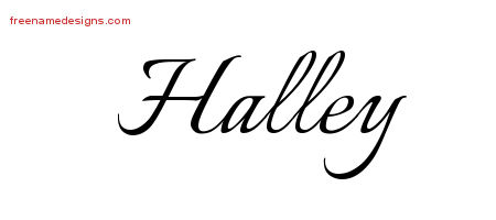Calligraphic Name Tattoo Designs Halley Download Free