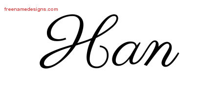 Classic Name Tattoo Designs Han Graphic Download