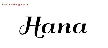 Art Deco Name Tattoo Designs Hana Printable
