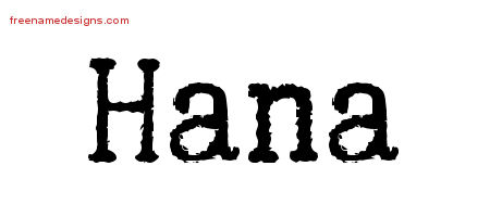 Typewriter Name Tattoo Designs Hana Free Download