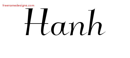 Elegant Name Tattoo Designs Hanh Free Graphic