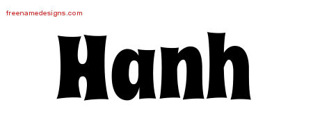 Groovy Name Tattoo Designs Hanh Free Lettering