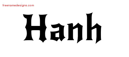 Gothic Name Tattoo Designs Hanh Free Graphic