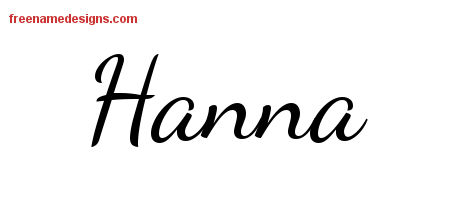 Lively Script Name Tattoo Designs Hanna Free Printout