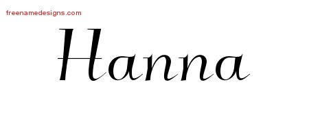 Elegant Name Tattoo Designs Hanna Free Graphic
