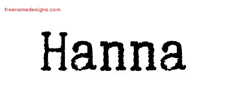 Typewriter Name Tattoo Designs Hanna Free Download