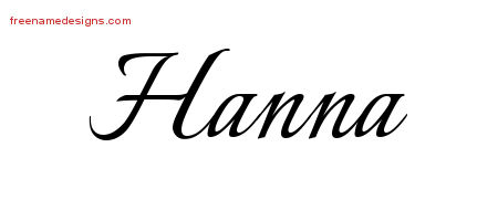 Calligraphic Name Tattoo Designs Hanna Download Free