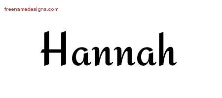 Calligraphic Stylish Name Tattoo Designs Hannah Download Free