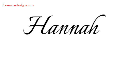 Calligraphic Name Tattoo Designs Hannah Download Free