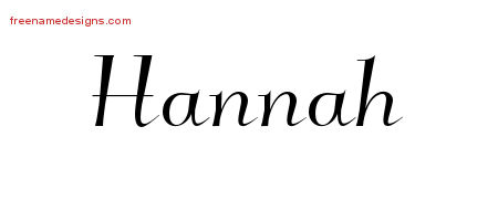 Elegant Name Tattoo Designs Hannah Free Graphic