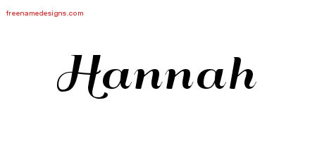 Art Deco Name Tattoo Designs Hannah Printable