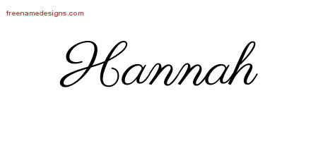 Classic Name Tattoo Designs Hannah Graphic Download