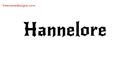 Gothic Name Tattoo Designs Hannelore Free Graphic