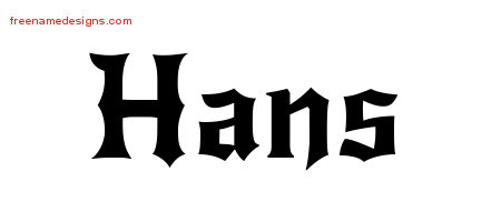 Gothic Name Tattoo Designs Hans Download Free