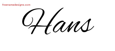 Cursive Name Tattoo Designs Hans Free Graphic