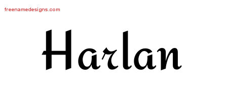 Calligraphic Stylish Name Tattoo Designs Harlan Free Graphic