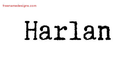 Typewriter Name Tattoo Designs Harlan Free Printout