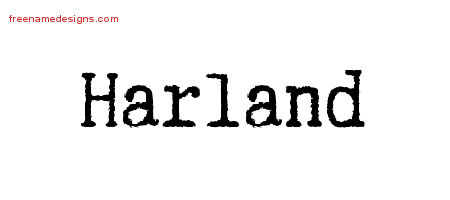 Typewriter Name Tattoo Designs Harland Free Printout