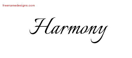 Calligraphic Name Tattoo Designs Harmony Download Free