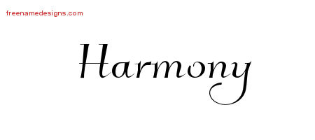 Elegant Name Tattoo Designs Harmony Free Graphic